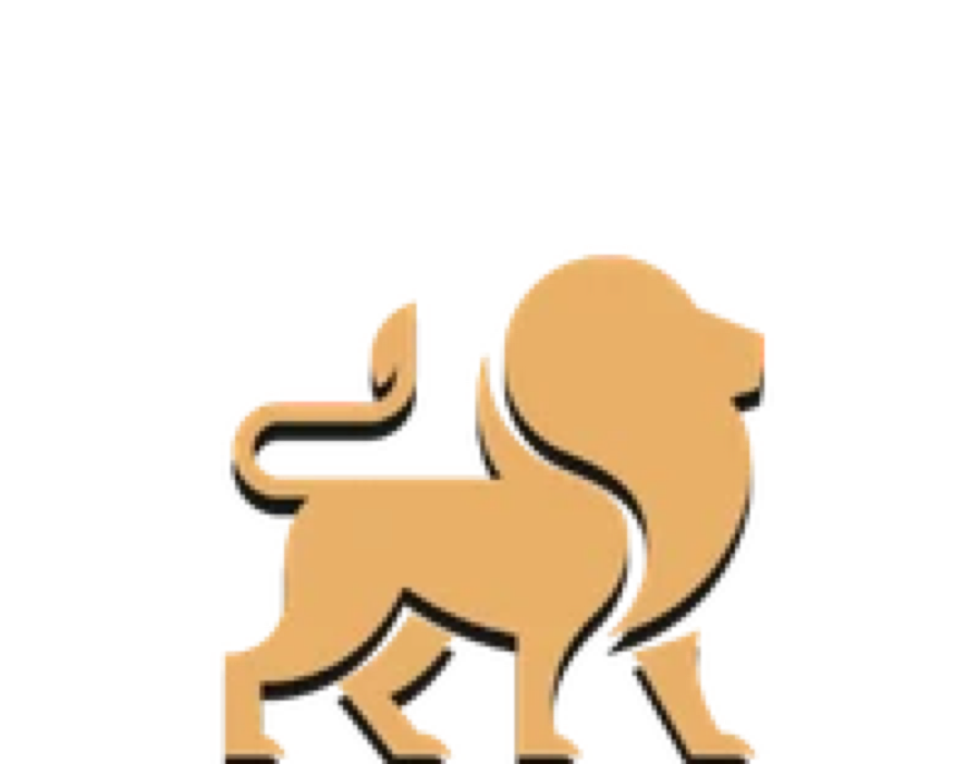 The Lydian lion mark, gold on ink