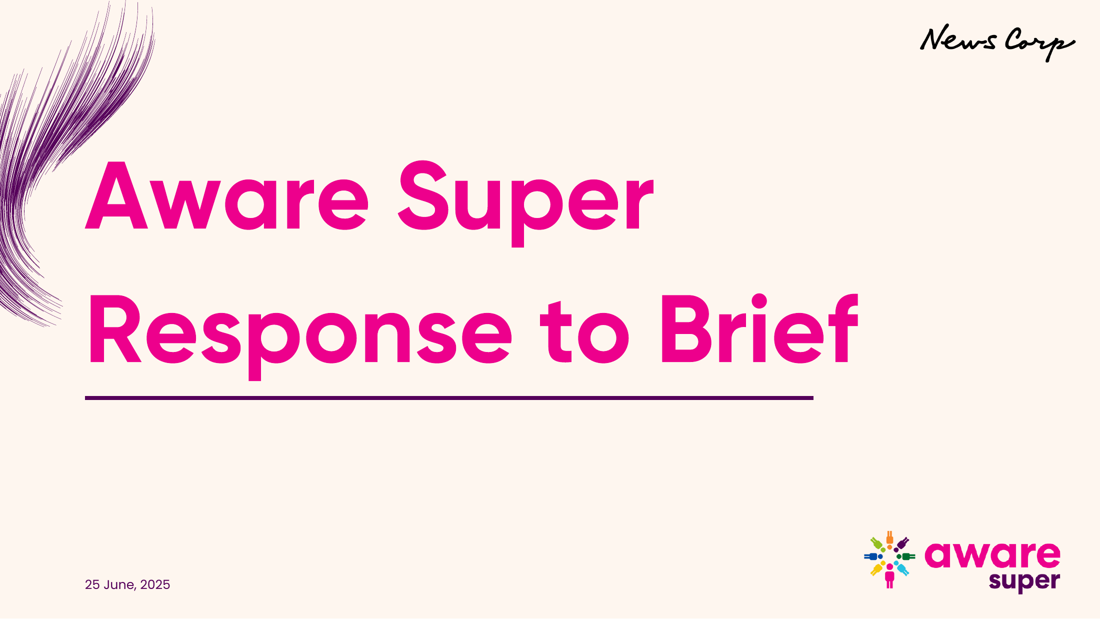 Aware Super brief response cover