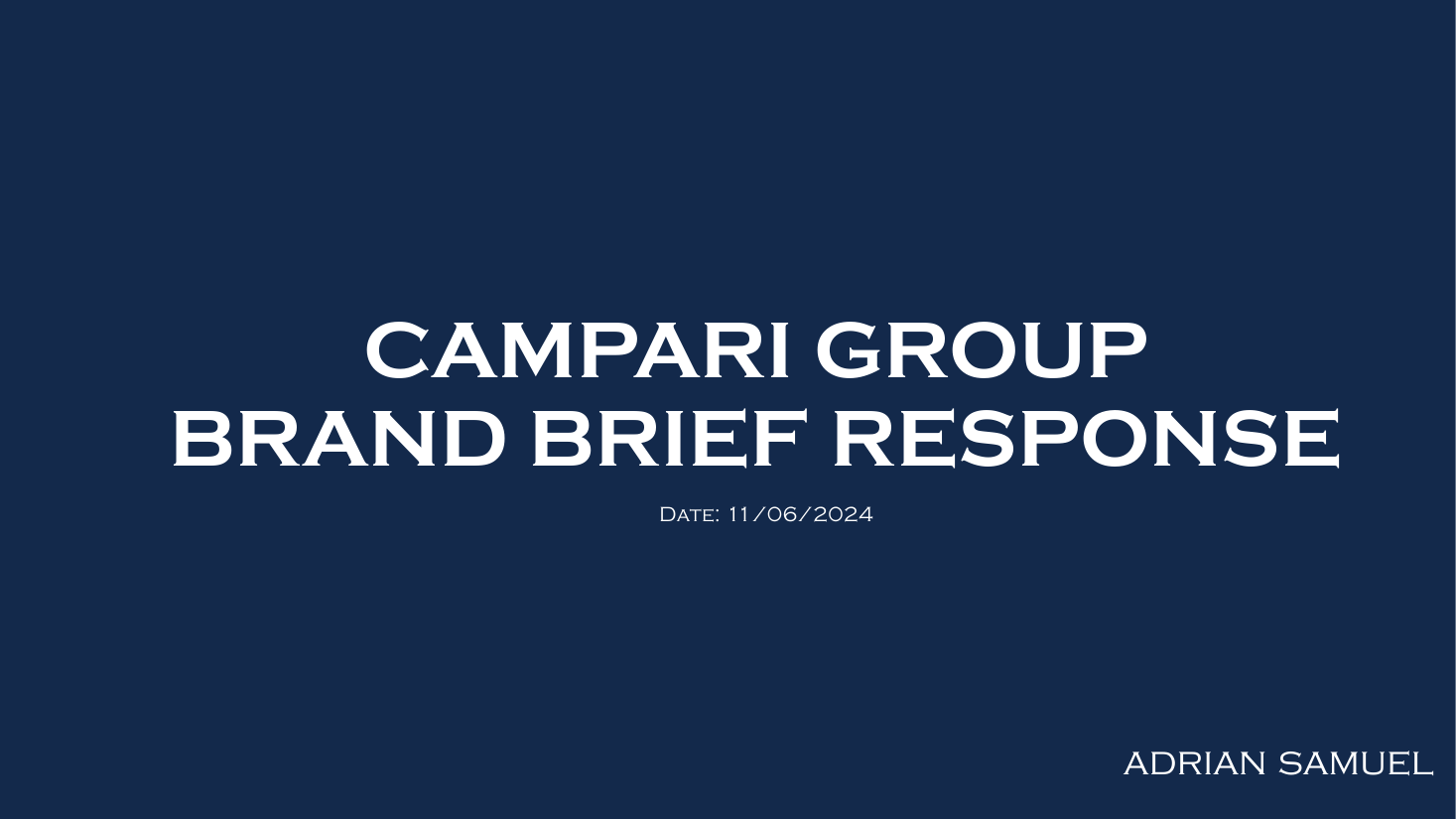 Campari Group brief response cover